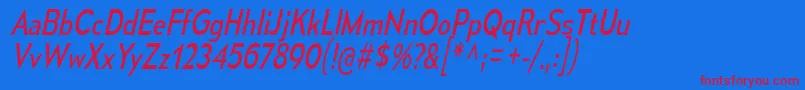 MesmerizeScBkIt Font – Red Fonts on Blue Background