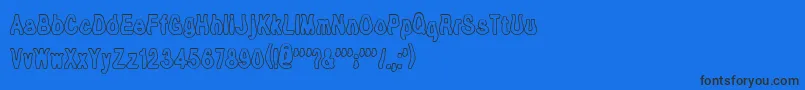 TioemOpen Font – Black Fonts on Blue Background