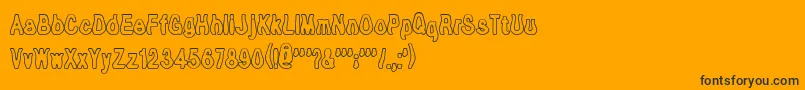 TioemOpen Font – Black Fonts on Orange Background