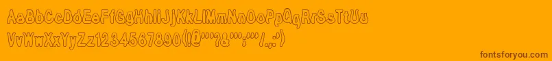 TioemOpen Font – Brown Fonts on Orange Background