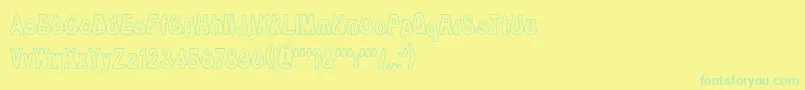 TioemOpen Font – Green Fonts on Yellow Background