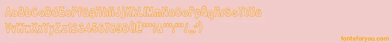 TioemOpen-Schriftart – Orangefarbene Schriften auf rosa Hintergrund