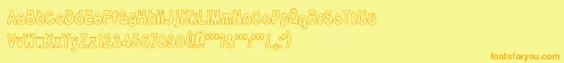 TioemOpen Font – Orange Fonts on Yellow Background