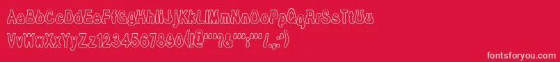 TioemOpen Font – Pink Fonts on Red Background