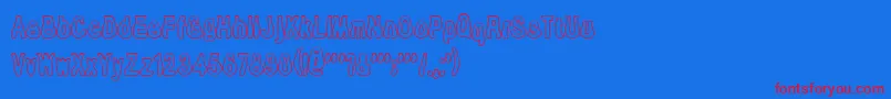 TioemOpen Font – Red Fonts on Blue Background