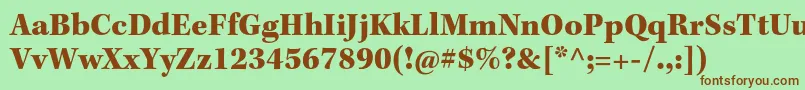 Fonte KeplerstdBlack – fontes marrons em um fundo verde