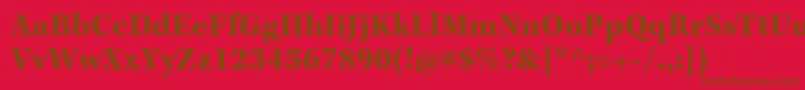 Fonte KeplerstdBlack – fontes marrons em um fundo vermelho