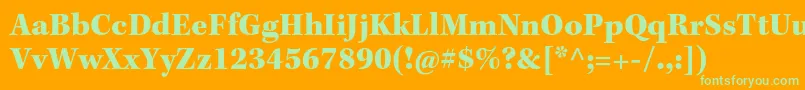 Шрифт KeplerstdBlack – зелёные шрифты на оранжевом фоне