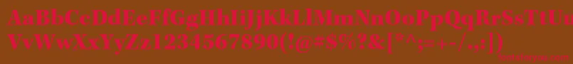 フォントKeplerstdBlack – 赤い文字が茶色の背景にあります。