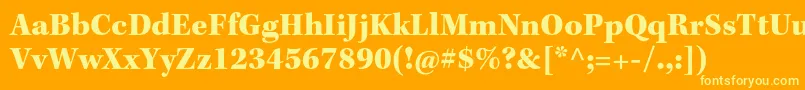 KeplerstdBlack-Schriftart – Gelbe Schriften auf orangefarbenem Hintergrund