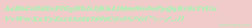 CharlemagneCondensedItalic-Schriftart – Grüne Schriften auf rosa Hintergrund