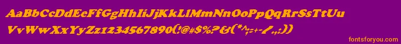 CharlemagneCondensedItalic Font – Orange Fonts on Purple Background