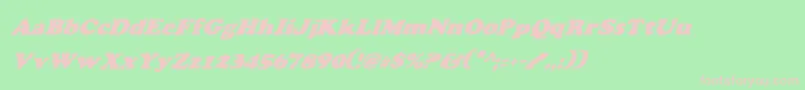 CharlemagneCondensedItalic Font – Pink Fonts on Green Background