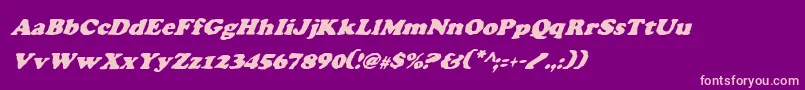 CharlemagneCondensedItalic-Schriftart – Rosa Schriften auf violettem Hintergrund