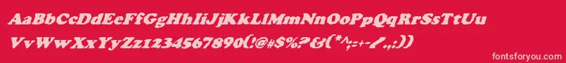 CharlemagneCondensedItalic Font – Pink Fonts on Red Background