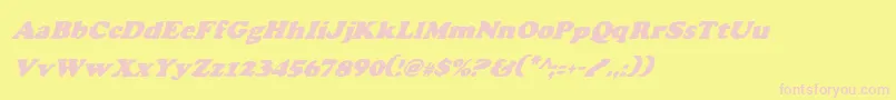 フォントCharlemagneCondensedItalic – ピンクのフォント、黄色の背景