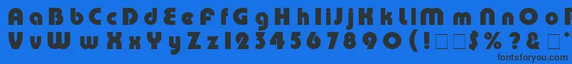 PumpRus Font – Black Fonts on Blue Background