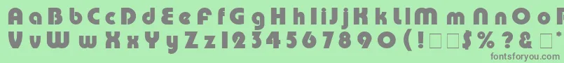 フォントPumpRus – 緑の背景に灰色の文字