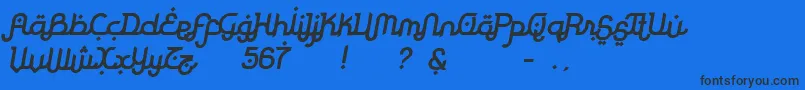 RodjaBoldSlanted Font – Black Fonts on Blue Background