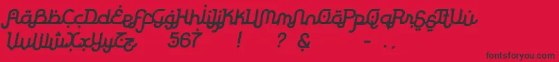 フォントRodjaBoldSlanted – 赤い背景に黒い文字