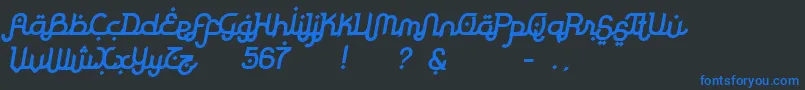 RodjaBoldSlanted-Schriftart – Blaue Schriften auf schwarzem Hintergrund