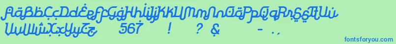 Шрифт RodjaBoldSlanted – синие шрифты на зелёном фоне