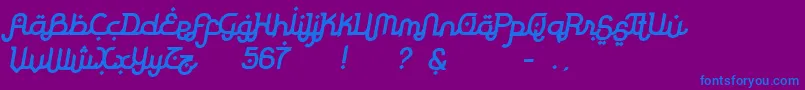 RodjaBoldSlanted Font – Blue Fonts on Purple Background