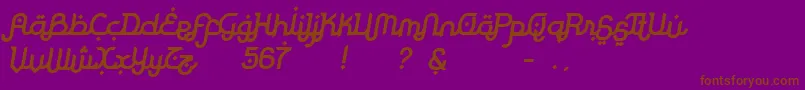 RodjaBoldSlanted-fontti – ruskeat fontit violetilla taustalla