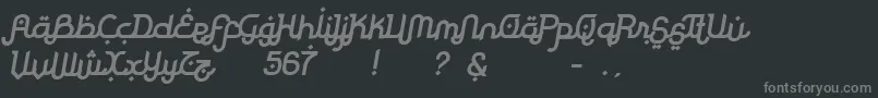 フォントRodjaBoldSlanted – 黒い背景に灰色の文字