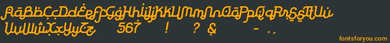 フォントRodjaBoldSlanted – 黒い背景にオレンジの文字