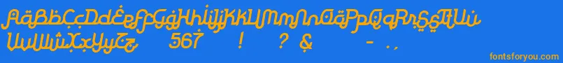 Шрифт RodjaBoldSlanted – оранжевые шрифты на синем фоне