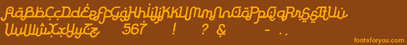 RodjaBoldSlanted Font – Orange Fonts on Brown Background