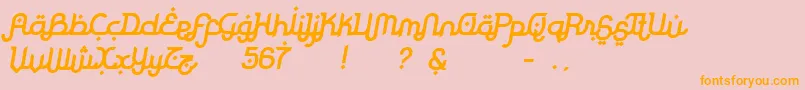 Шрифт RodjaBoldSlanted – оранжевые шрифты на розовом фоне
