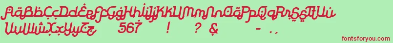 RodjaBoldSlanted Font – Red Fonts on Green Background