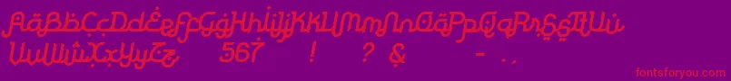 RodjaBoldSlanted Font – Red Fonts on Purple Background