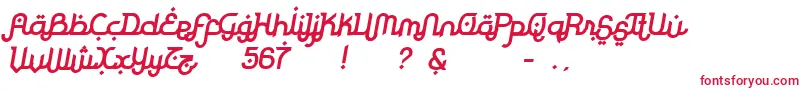 RodjaBoldSlanted Font – Red Fonts on White Background
