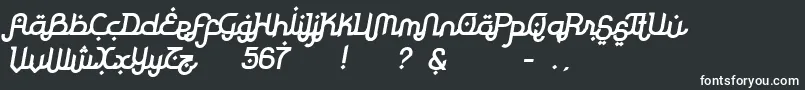 フォントRodjaBoldSlanted – 黒い背景に白い文字