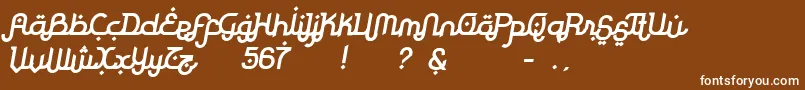 フォントRodjaBoldSlanted – 茶色の背景に白い文字