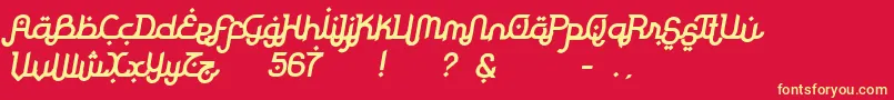 RodjaBoldSlanted Font – Yellow Fonts on Red Background