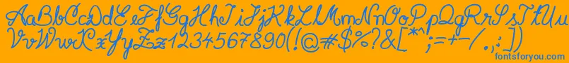 SyeraInline-Schriftart – Blaue Schriften auf orangefarbenem Hintergrund