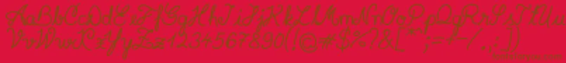 SyeraInline-Schriftart – Braune Schriften auf rotem Hintergrund