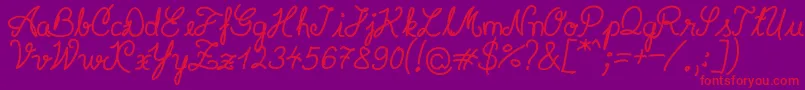 SyeraInline-Schriftart – Rote Schriften auf violettem Hintergrund