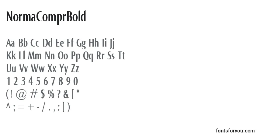 Fuente NormaComprBold - alfabeto, números, caracteres especiales