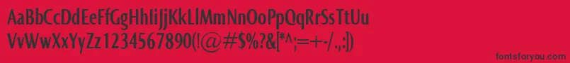 フォントNormaComprBold – 赤い背景に黒い文字