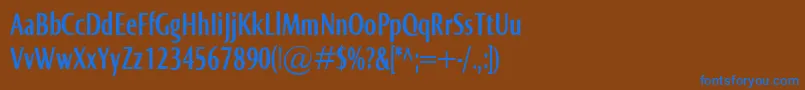 NormaComprBold Font – Blue Fonts on Brown Background