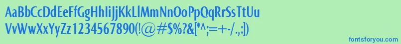 NormaComprBold Font – Blue Fonts on Green Background