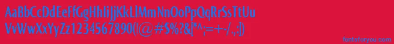 NormaComprBold Font – Blue Fonts on Red Background