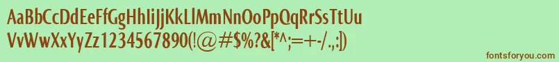 NormaComprBold Font – Brown Fonts on Green Background