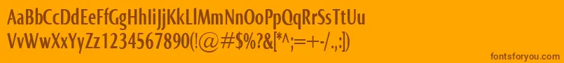 フォントNormaComprBold – オレンジの背景に茶色のフォント