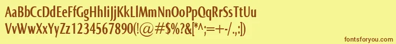 NormaComprBold Font – Brown Fonts on Yellow Background